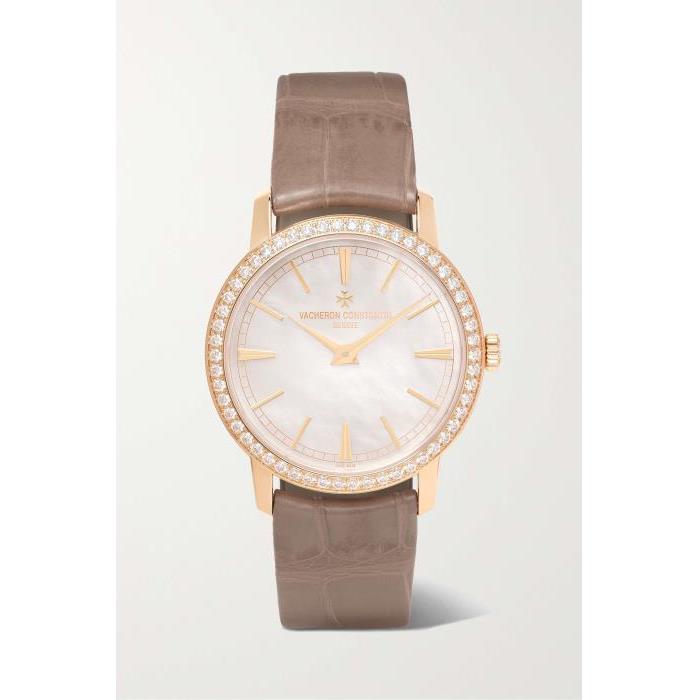 바쉐론 콘스탄틴 시계 핸드 18 KARAT` 핑크 gold, 악어 다이아몬드 24SS SKU-390026543