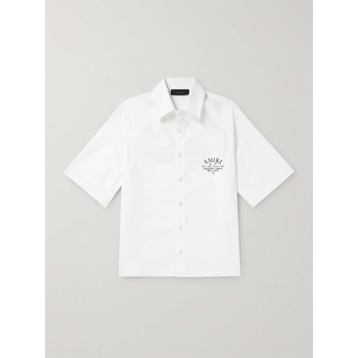 아미리 남자셔츠 로고 프린트 코튼 포플린 셔츠 포 24SS 1647597323692012