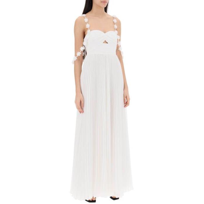 셀프포트레이트 원피스 셀프 포트레이트 플로럴 디테일 플리츠 맥시 드레스 24SS SS24268XW WHITE
