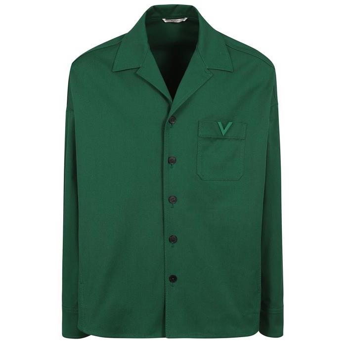 발렌티노 브이 ALENTINO CABAN` 디테일 셔츠 재킷 남자자켓 24SS VCJJ359UA PVFBASILGREEN
