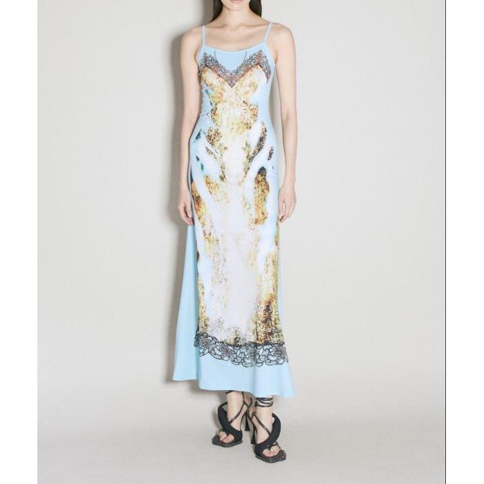 와이프로젝트 원피스 Y PROJECT 레이스 프린트 맥시 드레스 24SS 104DR007 BABYBLUE