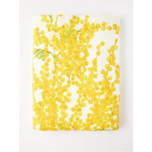 Summerill &amp; Bishop MIMOSA` 플로랄 프린트 린넨 300cm x 165cm tablecloth Yellow