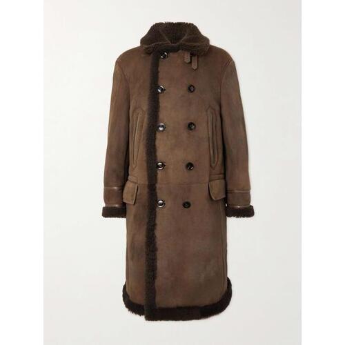 톰포드 브라운 더블브레스트 셔링 Overcoat,TOM 22FW Brown