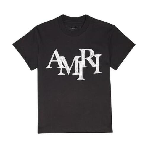 아미리 키즈 티셔츠 로고 코튼 셔츠 24SS P00898110
